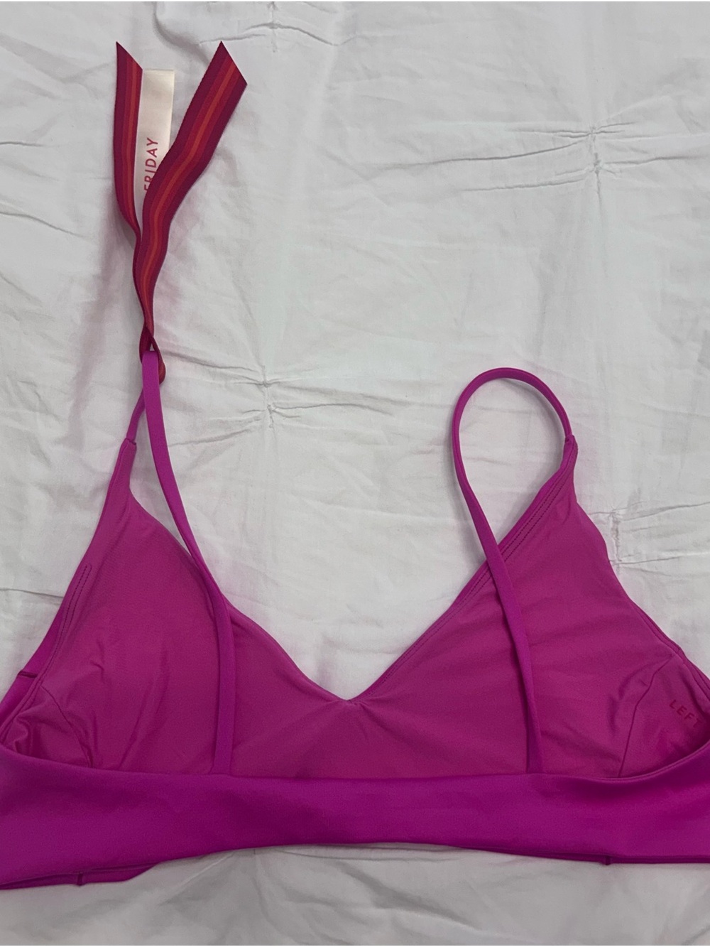 Left On Friday Sunday Bikini Top — Hot Pink - Picture 5 of 7